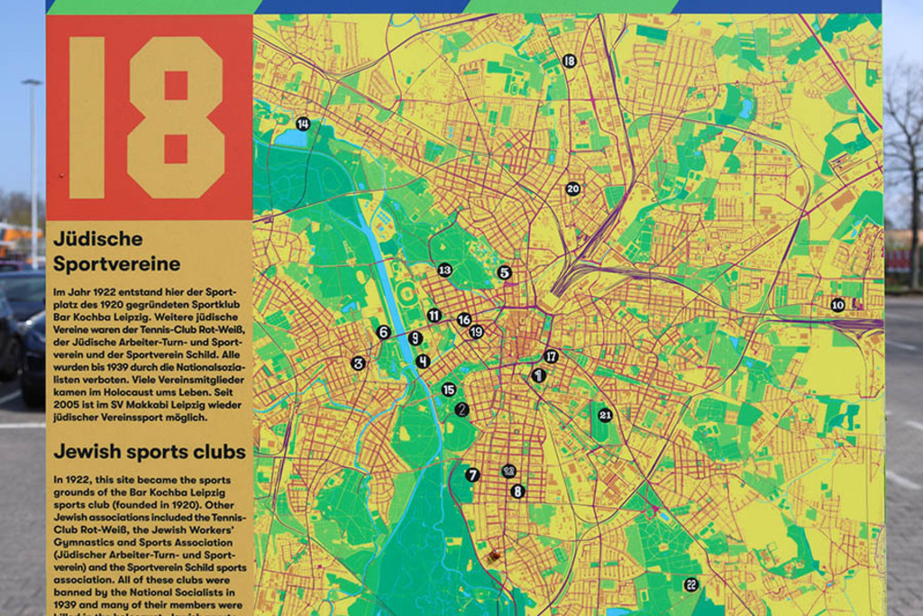 Sportroute Leipzig - Station 18: Jüdische Sportvereine | Entdecke über 20 Kategorien Leipzig-Motive: Foto-Downloads, hochwertige Poster, Leinwand- & Fine-Art-Prints. Jetzt Lieblingsfoto im Bildlexikon Leipzig Shop bestellen!