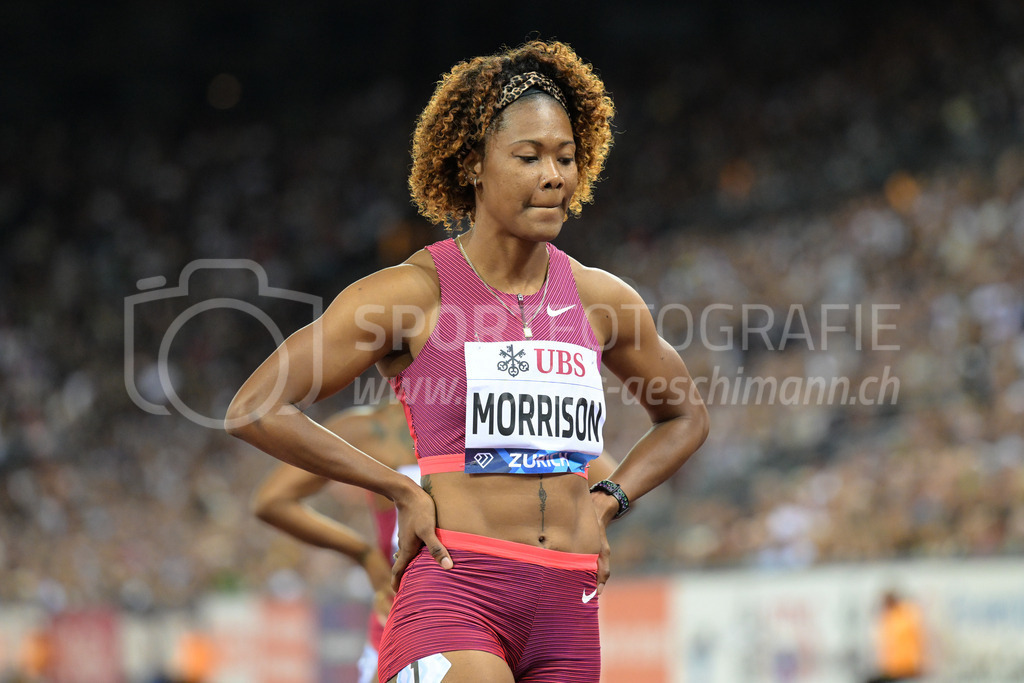 Leichtathletik: Weltklasse Zürich | 08.09.2022, Zürich, Letzigrund, Leichtathletik: Weltklasse Zürich, MORRISON Natasha (JAM) verursachte den Fehlstart im 100m-Lauf der Frauen. - Realisiert mit Pictrs.com