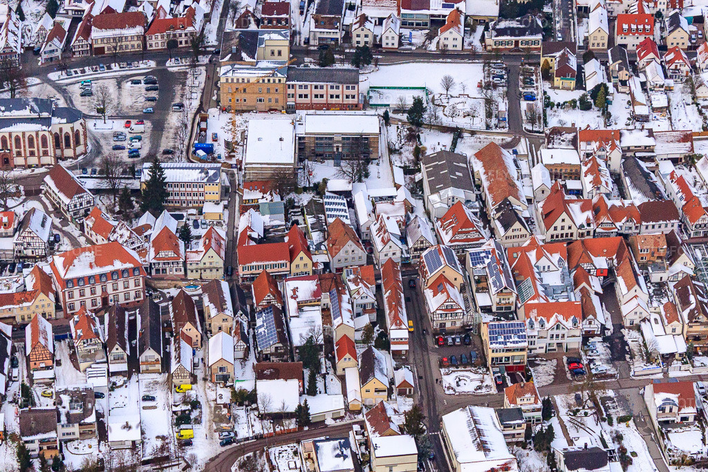Luftbild: Hauptstr in Kandel im Bundesland Rheinland-Pfalz in Deutschland. Foto: IMG_23511.jpg vom 16.01.2010 durch Werner Riehm/FLY-FOTO.de