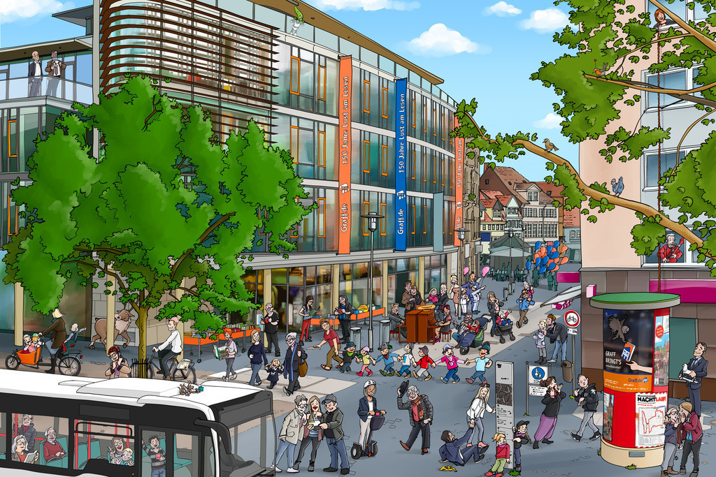 Braunschweig-Wimmelbild-Buchhandlung-Graff-schanz-partner | Schanz & Partner - Realisiert mit Pictrs.com