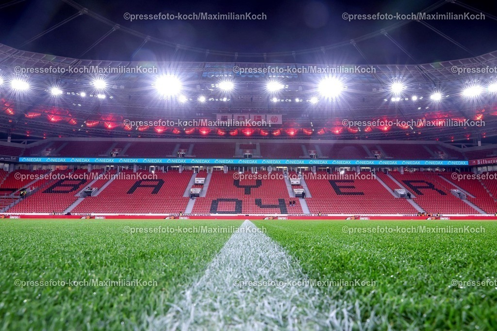Lev14012501001 | 14.01.2025, Fußball, Bayer 04 Leverkusen - 1. FSV Mainz 05, 1. Fußball Bundesliga, 17. Spieltag, BayArena, Saison 2024 2025: Feature Symbolbild Stadion Arena Innenansicht Spielfeld Tribüne Übersicht Übersichtsbild Übersichtsfoto Symbol, SymbolbildDFB regulations prohibit any use of photographs as image sequences and or quasi-video.