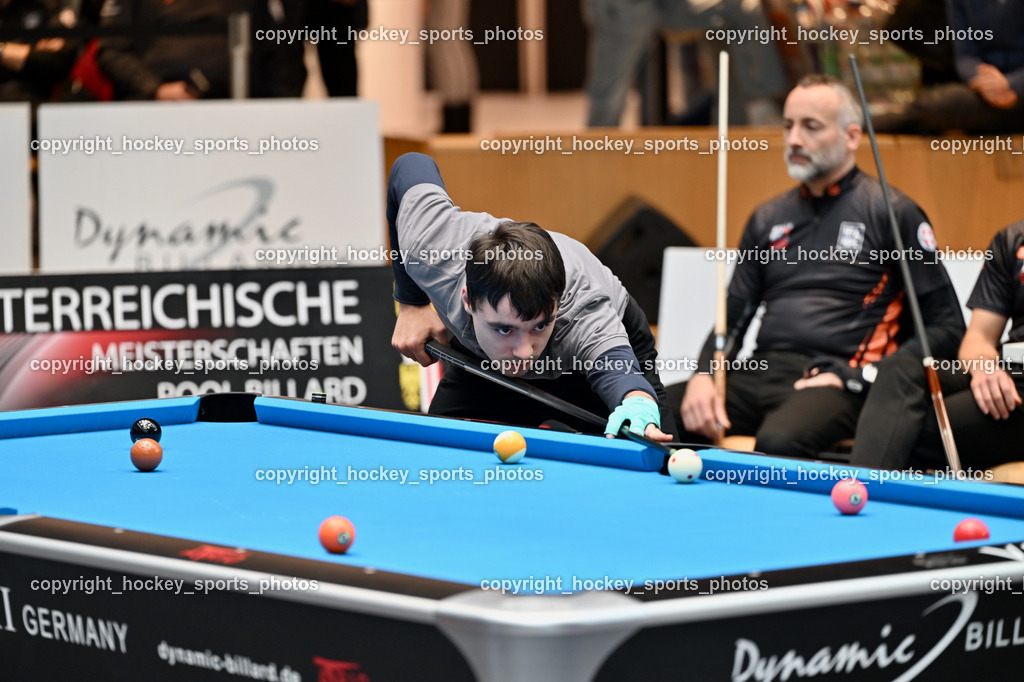 Pool Billard Bundesliga 2025 im ATRIO | Tobias Musil, Pool Billard Bundesliga 2025 im ATRIO, Pool Billard Bundesliga 2025 im ATRIO am 29.03.2025 in Villach (Atrio), Austria, (Photo by Bernd Stefan)