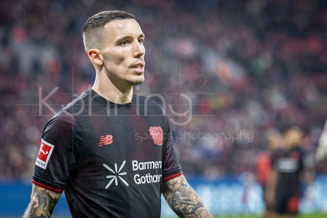 German Bundesliga, Bayer 04 Leverkusen vs. SV Werder Bremen, 24.01.2026 | LEVERKUSEN, GERMANY - JANUARY 24: Alejandro Grimaldo (Bayer 04 Leverkusen, 20) during the German Bundesliga match on gameday 19 between Bayer 04 Leverkusen vs. SV Werder Bremen at BayArena on January 24, 2026 in Leverkusen, Germany. DFL REGULATIONS PROHIBIT ANY USE OF PHOTOGRAPHS AS IMAGE SEQUENCES AND/OR QUASI-VIDEO.