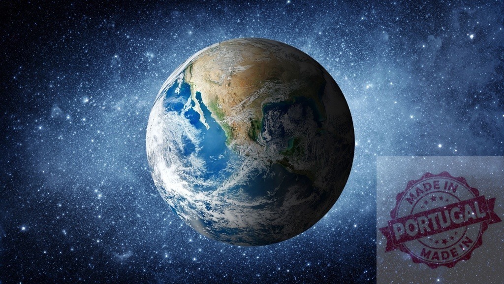 Earth rotating in starry universe with North America visible | Planet Earth orb floating in deep space against a background of stars and nebula - Realisiert mit Pictrs.com