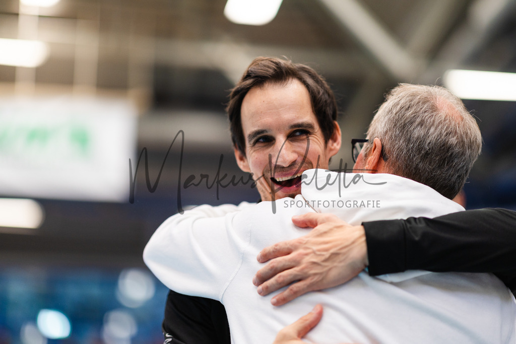 Volleyball, 1. Bundesliga Frauen, Hauptrunde, 1. Spieltag, Saison 2025/2026: USC Münster - SSC Palmberg Schwerin | 1. Bundesliga Frauen, Hauptrunde, 1. Spieltag, Saison 2025/2026, USC Münster empfängt SSC Palmberg Schwerin in der Sporthalle Berg Fidel in Münster. Foto: sportfotografie.ms | Markus Paletta - Realisiert mit Pictrs.com