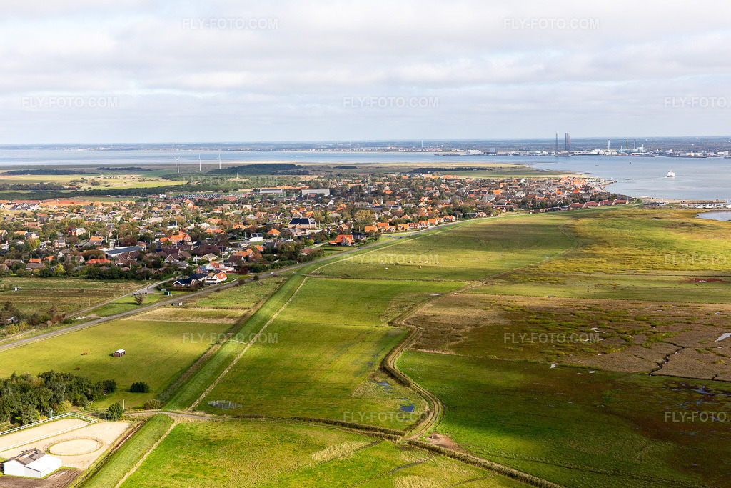 Aerial view: View of the town in Fanø in the state South Denmark, Denmark.Photo: IMG_118536.jpg taken on 09/21/2019 by Werner Riehm/FLY-FOTO.comResolution of the original: 5472 x 3648 px