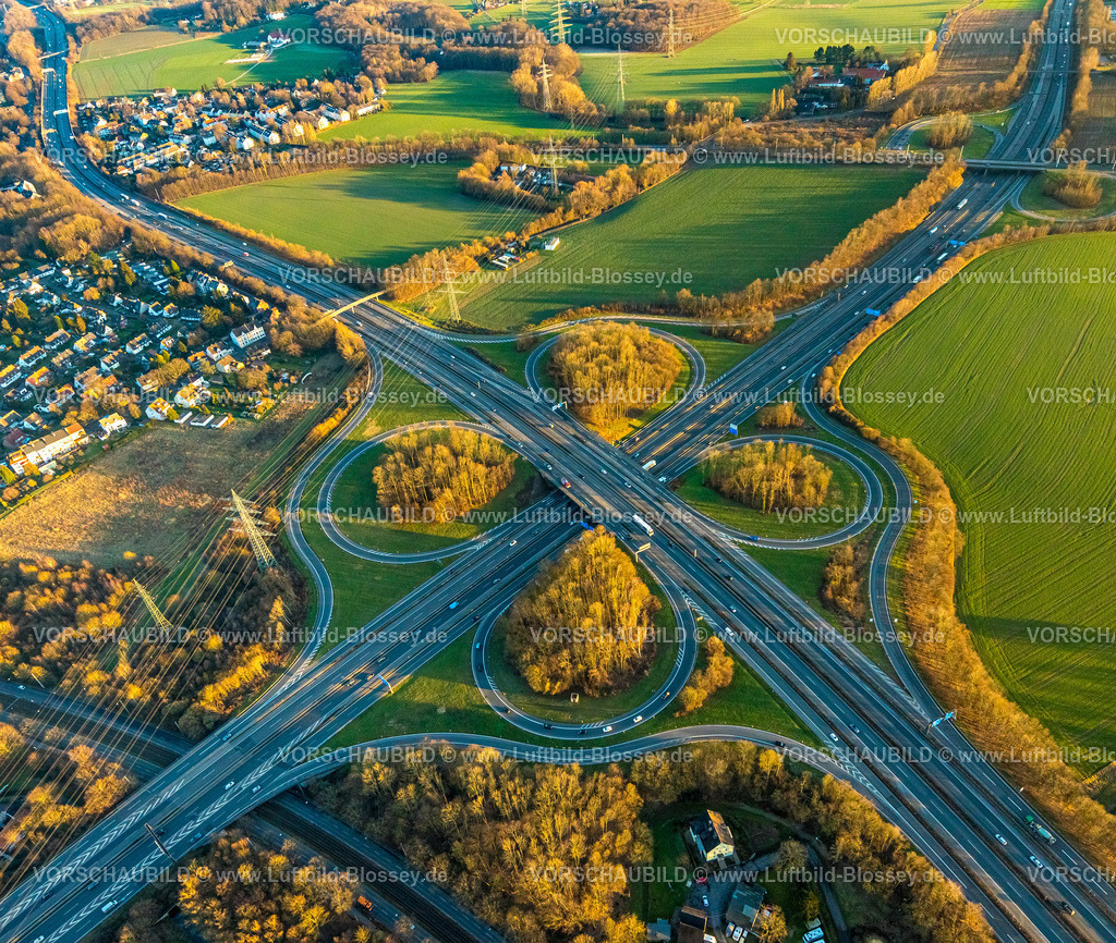 Bochum230202663 | Luftbild, Autobahnkreuz Bochum/Witten, Autobahn A44 und Autobahn A43, Querenburg, Bochum, Ruhrgebiet, Nordrhein-Westfalen, Deutschland