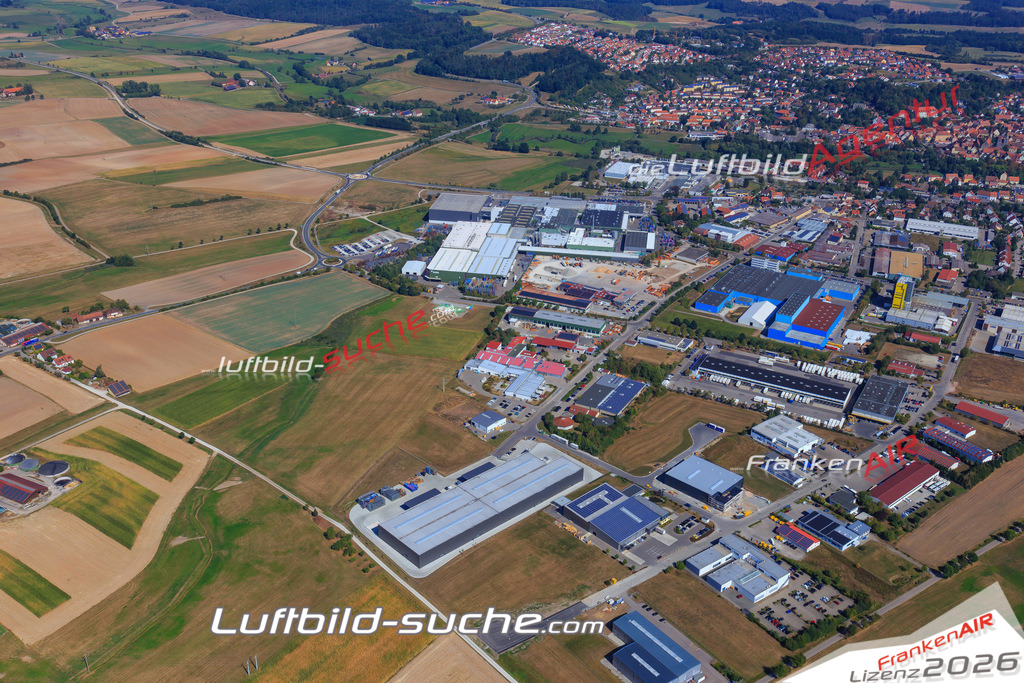 Luftbild von  Feuchtwangen - Luftaufnahme wurde 2016 von https://frankenair.de mittels Flugzeug (keine Drohne) erstellt - die Geschenkidee