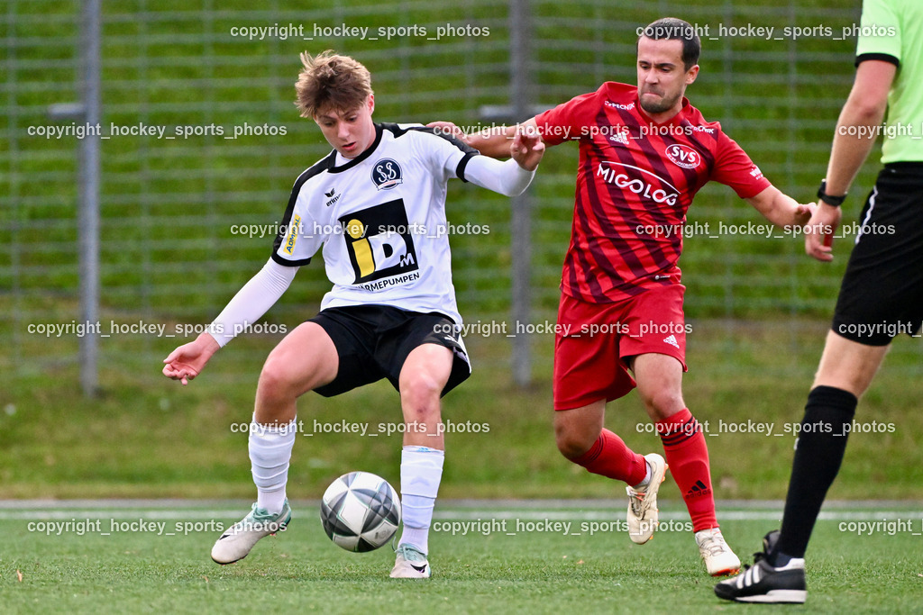 SV Spittal 1921 vs. SV St. Jakob  | #31 Matthias Mitterdorfer SV Spittal, #32 Marco Koller St.Jakob, SV Spittal 1921 vs. SV St. Jakob , SV Spittal 1921 vs. SV St. Jakob  am 20.09.2024 in Spittal an der Drau (Goldeck Stadion), Austria, (Photo by Bernd Stefan)