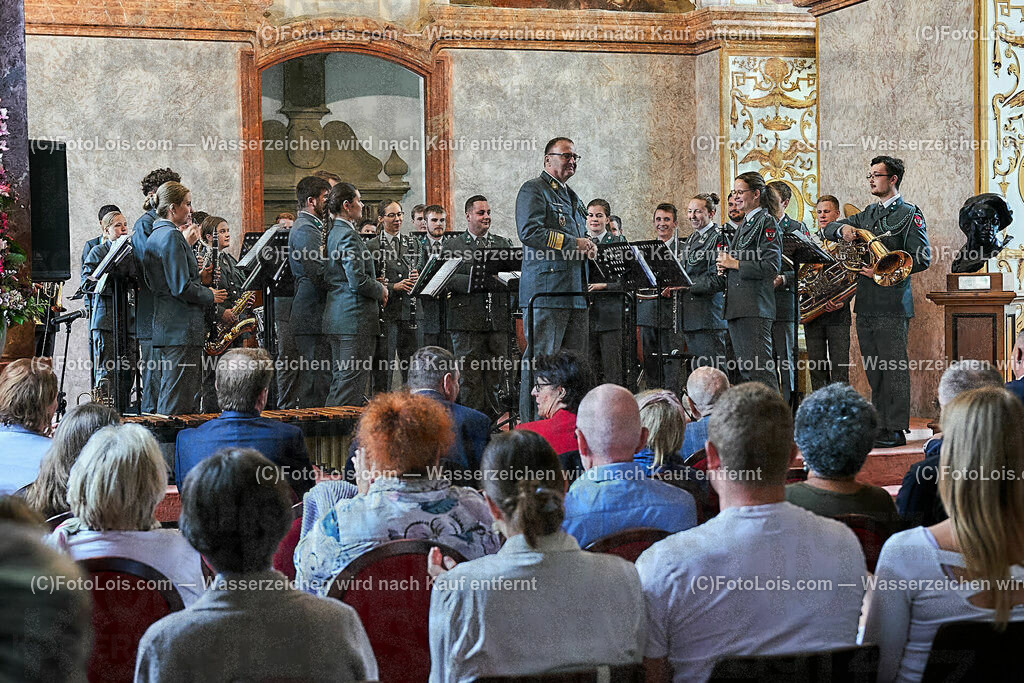 ALS1435_XXXIX-Chopin-Festival_Ausklang_Militaermusikkapelle NOe | (C)FotoLois.com, Alois Spandl, XXXIX. internationales CHOPIN-Festival in der Kartause Gaming, AUSKLANG in der Barockbibliothek mit der Militärmusik Niederösterreich unter der Leitung von Militärkapellmeister Oberst Adolf Obendrauf, So 6. August 2023.