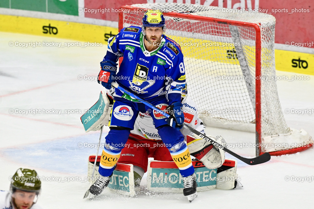 EC IDM Wärmepumpen VSV vs. HC Bozen 19.9.2023 | #84 Andrew Desjardins, win2day icehockeyleague, EC IDM Wärmepumpen - HC Bozen  am 19.09.2023 in Villach (Stadhalle Villach), Austria, (Photo by Bernd Stefan)