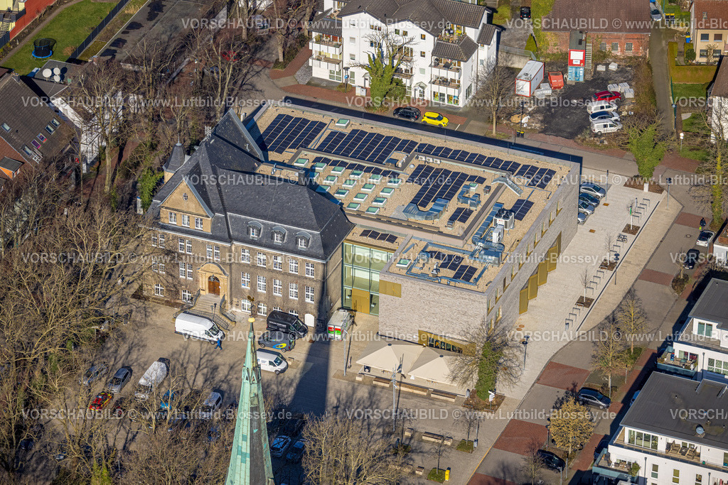 Holzwickede230213619 | Luftbild, Rathaus mit Neubau, Holzwickede, Ruhrgebiet, Nordrhein-Westfalen, Deutschland