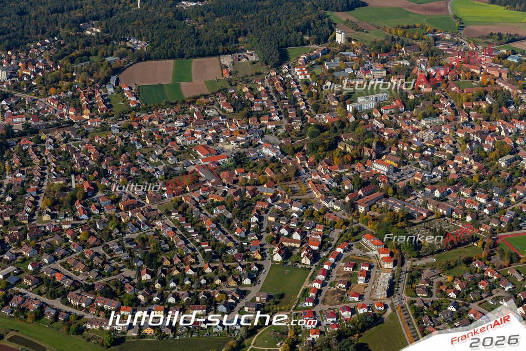 aktuelles Luftbild von  Neuendettelsau - Luftaufnahme wurde 2019 von https://frankenair.de mittels Flugzeug (keine Drohne) erstellt.