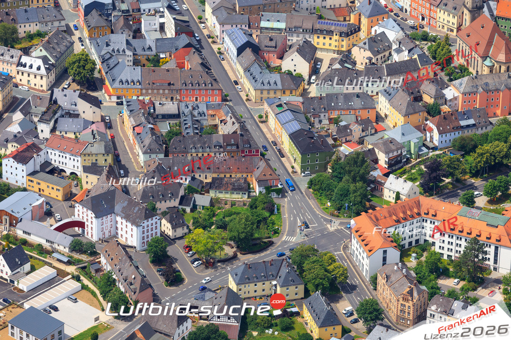 Die Luftaufnahme der Stadt Wunsiedel wurde vom UL-Flugzeug heraus erstellt ( keine Drohne )- hohe Auflösung für beste Qualität