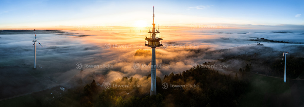 Wetterwarte Stötten im leuchtenden Nebel | löwenblicke | shop