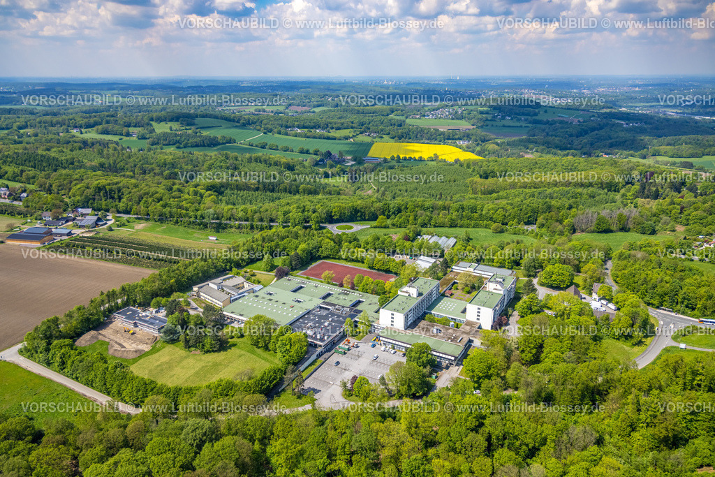 Wetter230502945 | Luftbild, Berufsbildungswerk Volmarstein, Werner-Richard-Berufskolleg, Baustelle und Neubau Kindergarten Am Grünewald, Grundschöttel, Wetter, Ruhrgebiet, Nordrhein-Westfalen, Deutschland