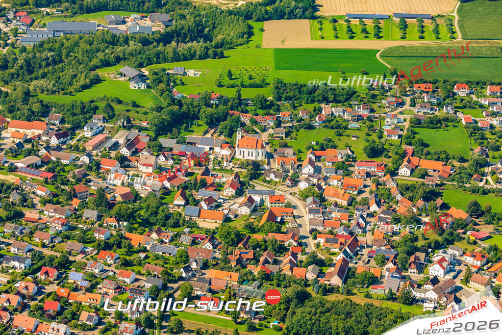 Luftaufnahme der Stadt Haunsheim - Die Luftaufnahme wurde 2025 vom UL-Flugzeug heraus erstellt ( keine Drohne ) - Hochauflösende Luftaufnahme - für professionelle Ausdrucke geeignet. Die Geschenkidee !Mit Lizenz und Bildrechte bestellbar