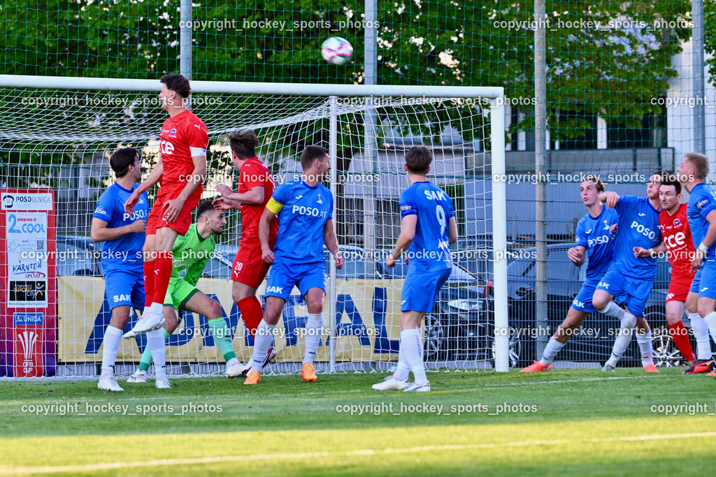 SAK vs. SC ST. Veit | #15 Philipp Höberl SC St.Veit, #4 Timo Günther Drussnitzer SAK, #1 Kristijan Kondic SAK, #22 Leo Ejup SAK, #9 Izidor Erazem Kamsek SAK, #20 Fabian Christian Gangl SC St.Veit, #5 Jakob Geister SAK, #17 Jan Sasa Ogris-Martic SAK, #9 Julian Brandstätter SC St.Veit, #6 Toni Dullnig SAK, SAK vs. SC ST. Veit, SAK vs. SC ST. Veit am 30.04.2025 in Klagenfurt (Sportpark Welzenegg), Austria, (Photo by Bernd Stefan)