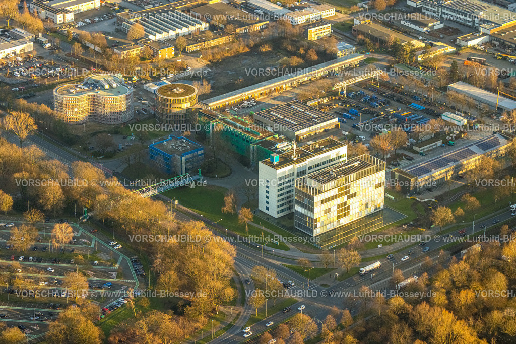 Gelsenkirchen230202326 | Luftbild, Gelsenwasser AG, Baustelle mit Erweiterung Rundbau-Zentrale, Erle, Gelsenkirchen, Ruhrgebiet, Nordrhein-Westfalen, Deutschland