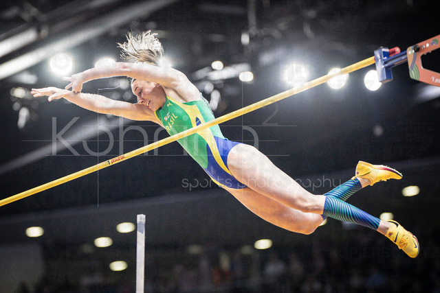 World Athletics Indoor Championships Kujawy Pomorze 26, 22.03.2026 | TORUN, POLAND - MARCH 22:  Juliana DE MENIS CAMPOS (BRA) clears a hight of 4,70m during the World Athletics Indoor Championships Kujawy Pomorze 26 on day 3 / session 2 at Kujawsko-Pomorska Arena Torun on March 22, 2026 in Torun, Poland. 
