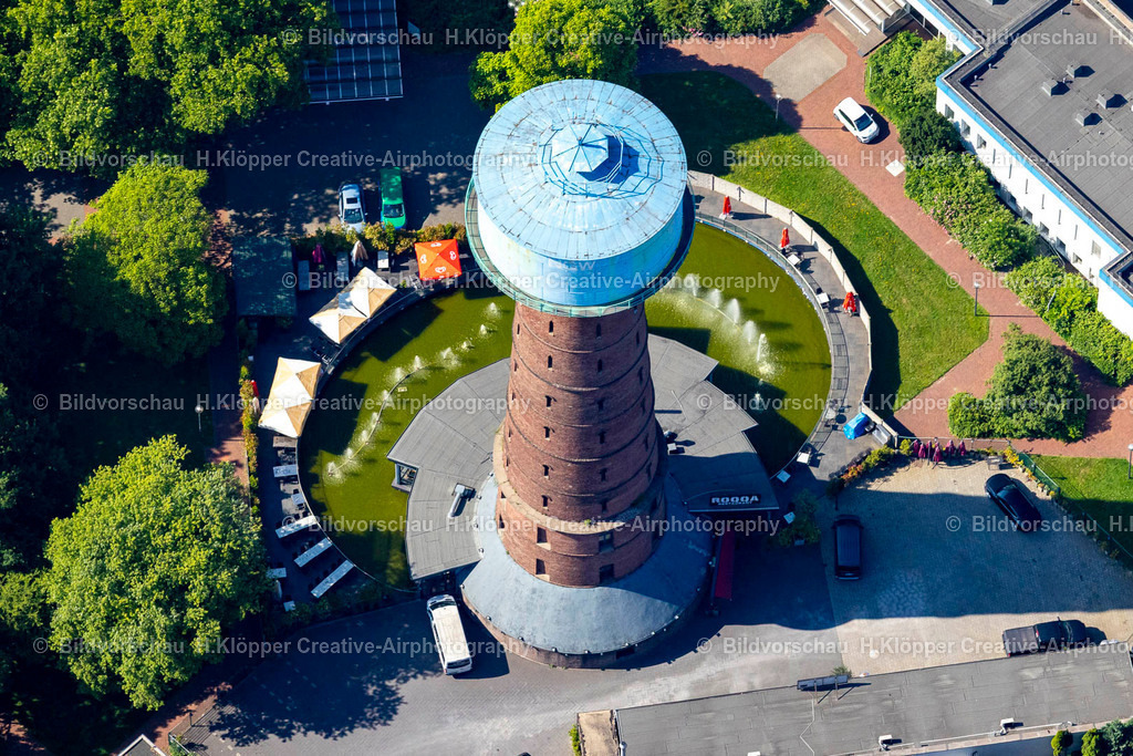 Luftbild Duisburg-4610 | Luftbild Duisburg Bauwerk des Industriedenkmales "Ngw Wasserturm" - Realisiert mit Pictrs.com
