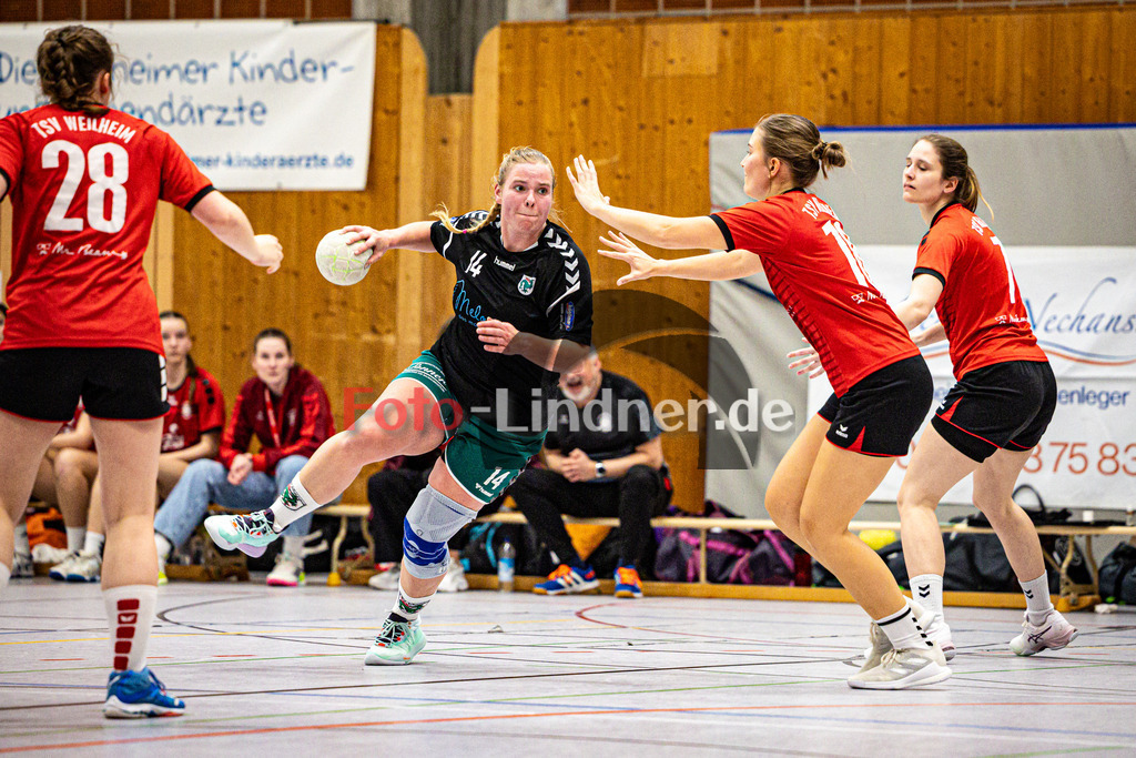 TSV Weilheim gegen TSV Murnau | Handball Bezirksoberliga Frauen Alpenvorland 2024/25, TSV Weilheim gegen TSV Murnau, 20250330,Angriff Antonia HIBLER (TSV Murnau 14),2025-03-30 in Weilheim (Weilheim, Am Hardt), Antonia HIBLER (TSV Murnau 14)Copyright: WolfgangxLindner www.foto-lindner.de
