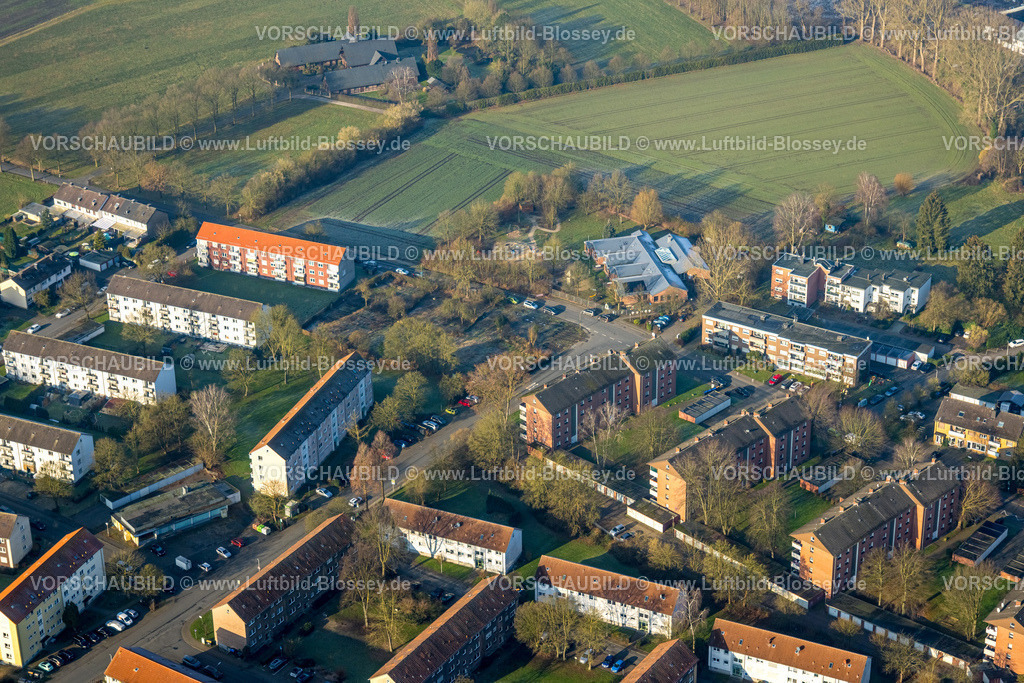 Hamm250201244Herringen | Luftbild, Kita kath. Kindergarten Heilig Kreuz, Stadtbezirk Herringen, Hamm, Ruhrgebiet, Nordrhein-Westfalen, Deutschland