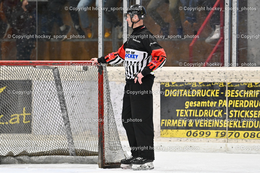 EC Hornets Spittal vs. USC Piraten Velden 18.2.2024 | Wassermann Michael Referee, EC Hornets Spittal vs. USC Piraten Velden 18.2.2024, EC Hornets Spittal vs. USC Piraten Velden 18.2.2024 am 18.02.2024 in Spittal an der Drau (Eissportzentrum Spittal), Austria, (Photo by Bernd Stefan)
