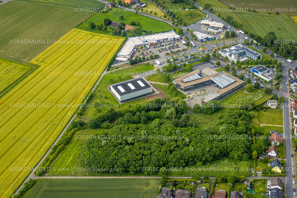 Hamm220602265 | Luftbild, Konrad-Adenauer Realschule und Sporthalle, Einkaufszentrum Heidewg, Rhynern, Hamm, Ruhrgebiet, Nordrhein-Westfalen, Deutschland