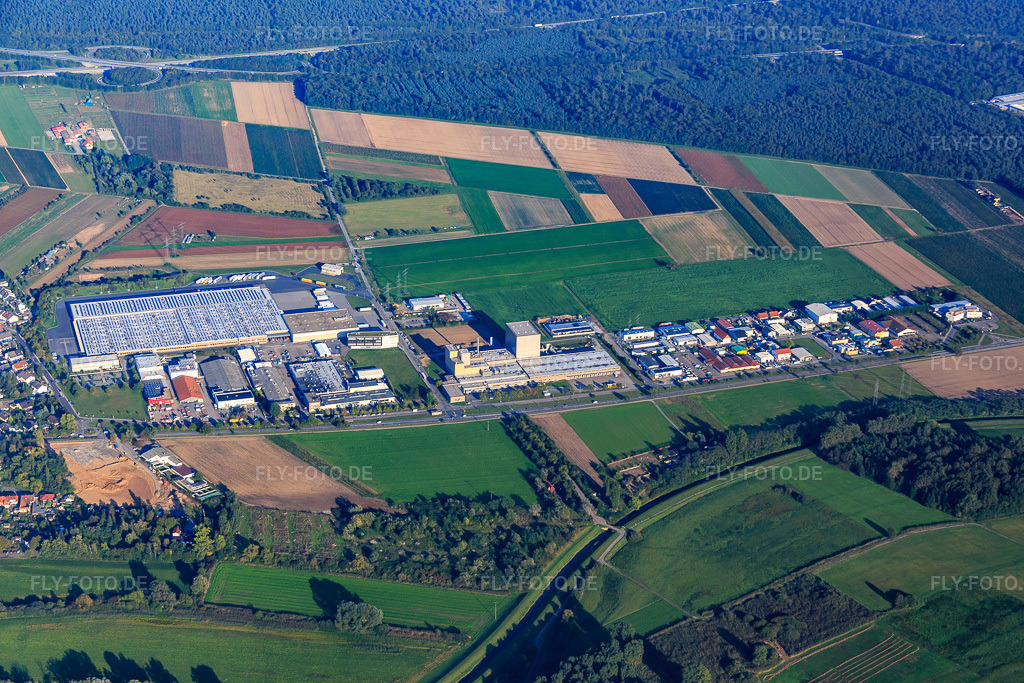 Luftbild: Industriegebiet Heuweg in Ketsch im Bundesland Baden-Württemberg in Deutschland. Foto: IMG_072936.jpg vom 23.09.2014 durch Werner Riehm/FLY-FOTO.de