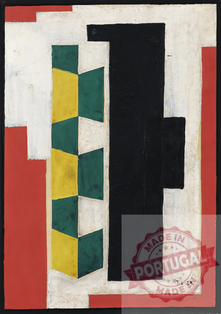 Fernand Léger style abstract Cubist painting with geometric shapes | Fernand Leger Abstract painting showing geometric forms and primary colors creating a modern composition - Realized with Pictrs.com
