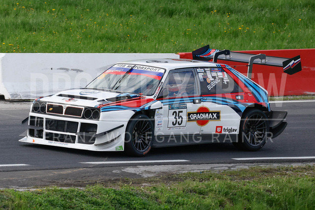 Rechberg Hill Climb 2025 – FIA European Hill Climb Championship | Rechberg Hill Climb 2025, part of the FIA European Hill Climb Championship. High-speed racing action, mountain scenery, atmosphere and pure motorsport passion captured in detail. The image shows Milan Bubnic (SLO) Lancia Delta Integrale.          