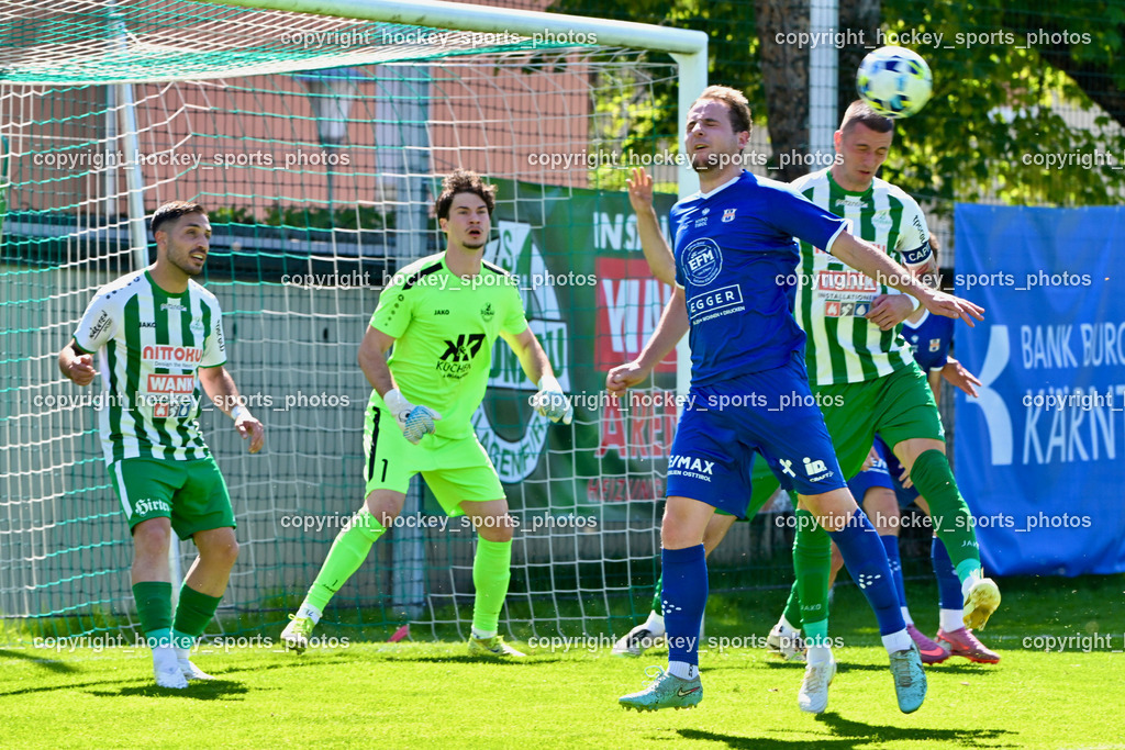 SV Donau vs. Union Matrei | #10 Yosifov Svetlozar Angelov SV Donau,  #1 David Armin Holzer SV Donau,  #19 Luca Jakob Blassnig Union Matrei, #24 Zoran Vukovic SV Donau,  SV Donau vs. Union Matrei, SV Donau vs. Union Matrei am 03.05.2026 in Klagenfurt (Sportplatz Donau), Austria, (Photo by Bernd Stefan)