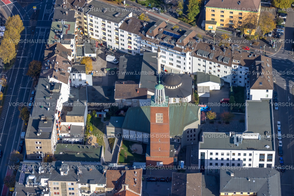 Hagen221016082 | Luftbild, Martin-Luther-Kirche, Moschee Islamischer Kulturverein Mosque, Diakonie Mark-Ruhr, Mittelstadt, Hagen, Ruhrgebiet, Nordrhein-Westfalen, Deutschland