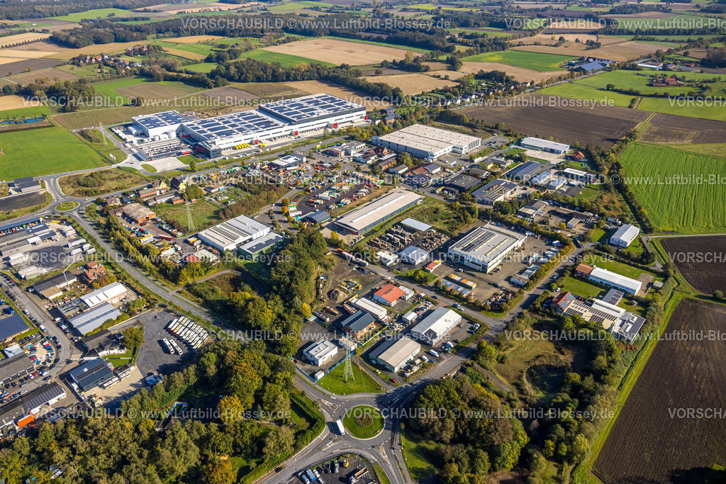 Selm241011718 | Luftbild, Neubau Neubau Cordes und Graefe Zentrallager Logistikzentrum mit Solardach Werner Straße im Gewerbegebiet Schachtstraße, Selm, Münsterland, Nordrhein-Westfalen, Deutschland