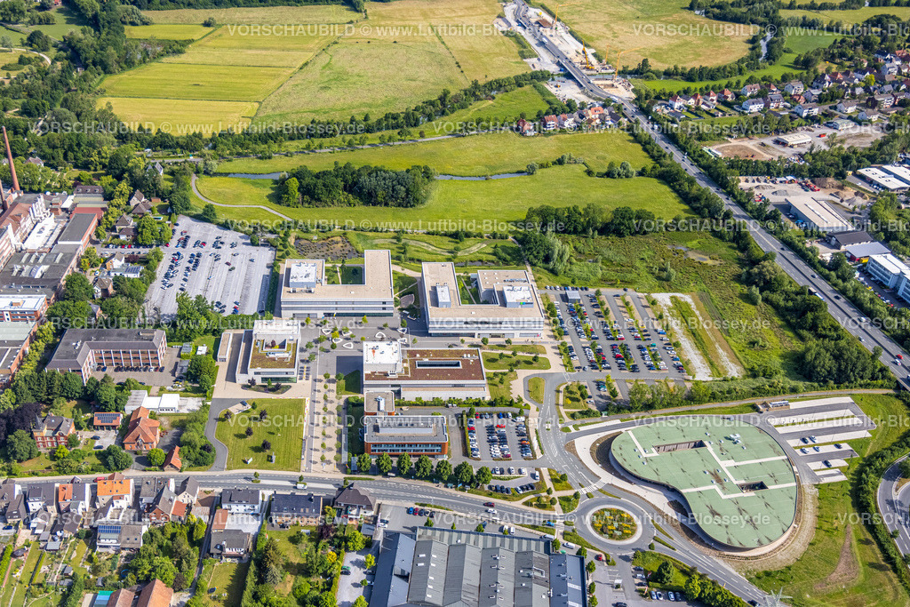 Lippstadt220600195HSHL | Luftbild, Hochschule Hamm-Lippstadt, HSHL, Campus Lippstadt, tropfenförmiges Gebäude Innovation Quarter, Lippstadt, Soester Börde, Nordrhein-Westfalen, Deutschland