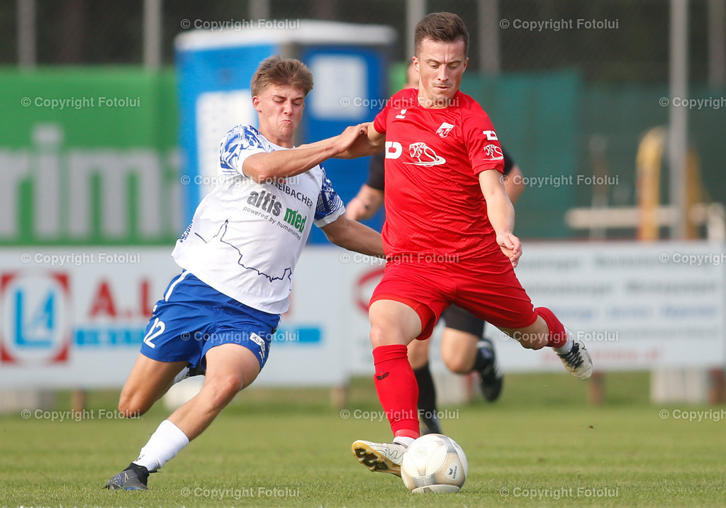 A_LUI_010924_3 | SPORT FUSSBALL REGIONALLIGA MITTE 01.09.2024 ASKOE OEDT-SK TREIBACH IM BILD :LUKAS PAULIK (OEDT) UND TRISTANSTOCKLAUSER  (TREIBACH) FOTO:FOTOLUI 
