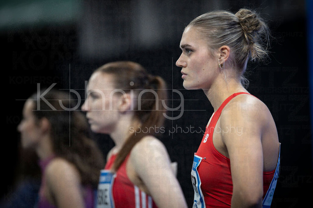 ISTAF Indoor; Duesseldorf, 24.01.2026 | DUESSELDORF, GERMANY - JANUARY 24:  Franziska Schuster (GER) before the 60m hurdles of the ISTAF Indoor Dusseldorf at PSD Bank Dome on January 24, 2026 in Duesseldorf, Germany. 
