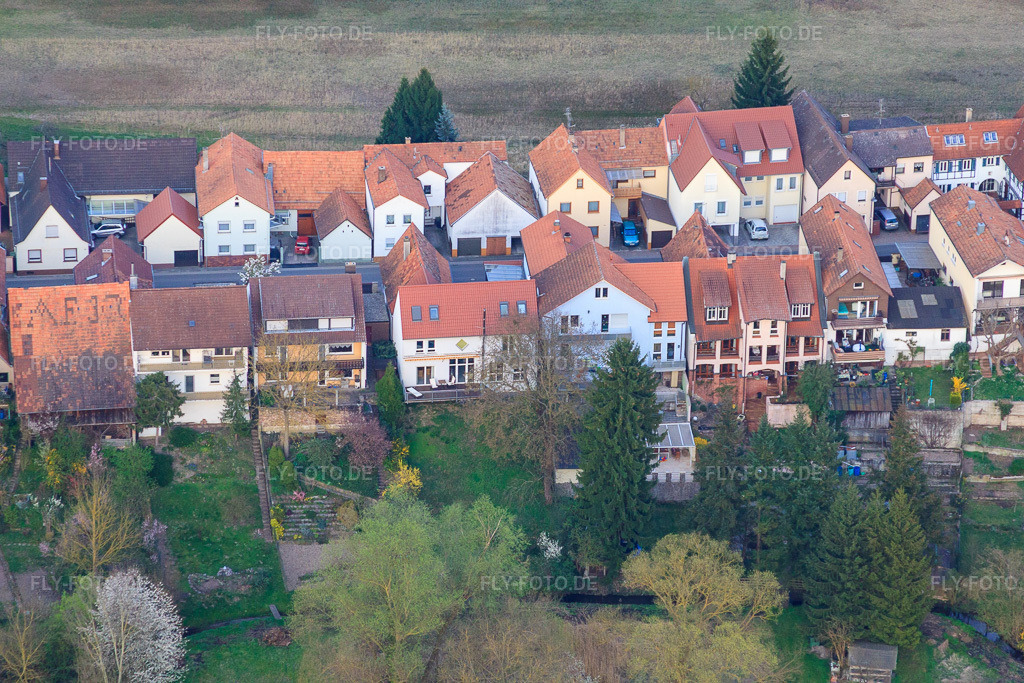 Luftbild: Ludwigstraße von Westen in Jockgrim im Bundesland Rheinland-Pfalz in Deutschland. Foto: IMG_63447.jpg vom 28.03.2014 durch Werner Riehm/FLY-FOTO.de