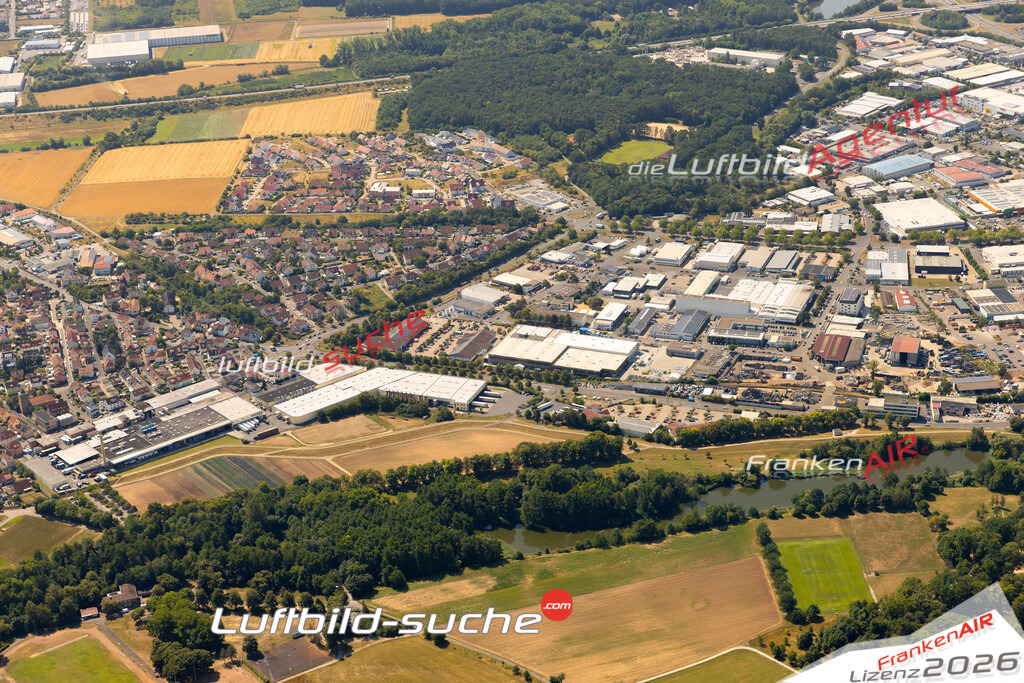 Das Luftbild zeigt :  Sennfeld - Die Luftaufnahme wurde 2023 vom UL-Flugzeug aus erstellt ( keine Drohne ) - Hochauflösende Luftaufnahme - Für grossformatige Ausdrucke geeignet. Die Geschenkidee !Mit Lizenz und Bildrechte bestellbar