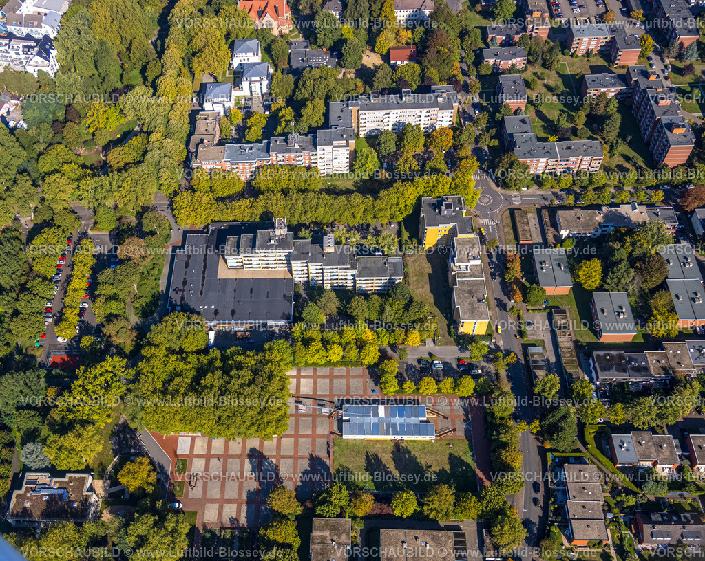 Holzwickede220900657 | Luftbild, Platz von Louviers, Hochhaussiedlung, Hamburger Allee, Holzwickede, Ruhrgebiet, Nordrhein-Westfalen, Deutschland