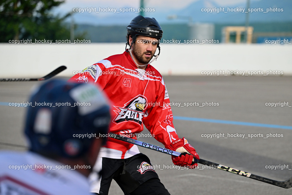 VAS Ballhockey vs. HSC Eagles Poggersdorf | #47 Witting Marcel, VAS Ballhockey vs. HSC Eagles Poggersdorf, VAS Ballhockey vs. HSC Eagles Poggersdorf am 14.07.2024 in Villach (Alpen Arena ), Austria, (Photo by Bernd Stefan)