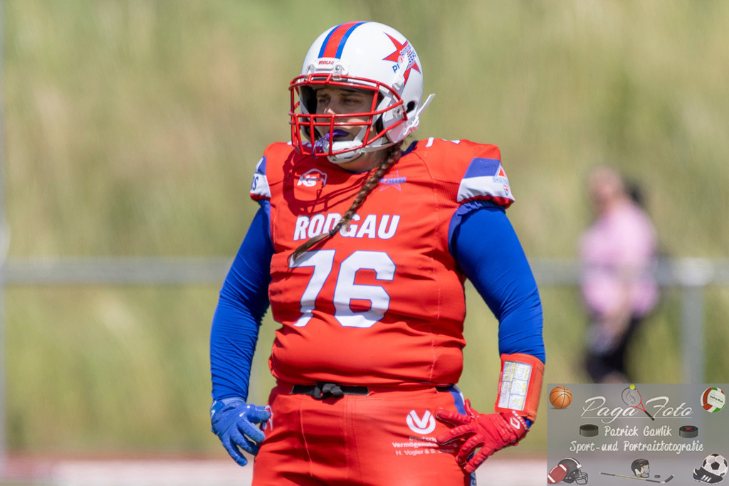 GFLW 1: German Football League Women 1: Rodgau Pioneers Ladies - Stuttgart Scorpions Sisters, 07.06.2026 | Antonia Reinecke (Rodgau Pioneers Ladies #76), Freisteller, Portrait / Porträt, Rodgau Pioneers Ladies - Stuttgart Scorpions Sisters, Rodgau, Maingau-Energie-Stadion "Am Weichsee", 7.6.2026 - Realisiert mit Pictrs.com