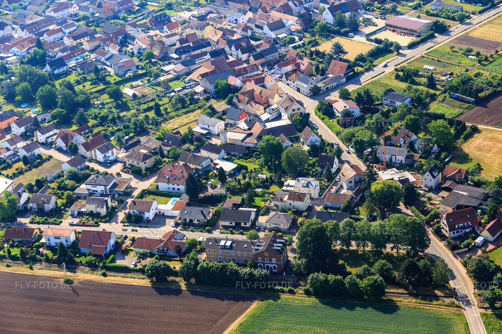 Luftbild: Im Böbig in Zeiskam im Bundesland Rheinland-Pfalz in Deutschland. Foto: IMG_080977.jpg vom 14.06.2015 durch Werner Riehm/FLY-FOTO.de