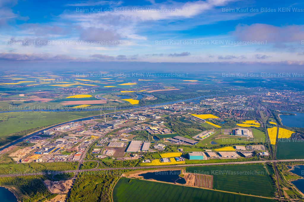 Magdeburg Rothensee Industriegebiet Hafen Luftbild August-Bebel-Damm Gyrokopter-4161 | Magdeburg Rothensee mit Industriegebiet &amp; Hafen zwischen August-Bebel-Damm und Schöppensteg - Realisiert mit Pictrs.com