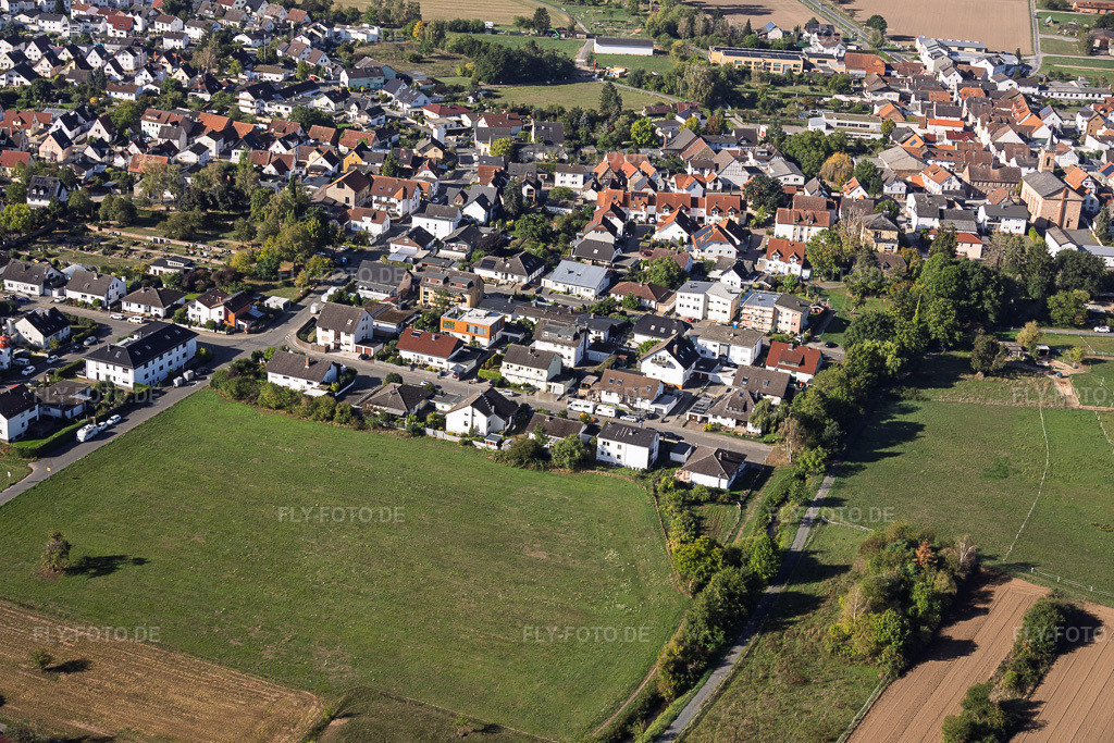 Luftbild: Landrat-Pfeifer-Straße im Ortsteil Sickenhofen in Babenhausen im Bundesland Hessen in Deutschland. – Foto: IMG_159344.jpg vom 22.09.2026 durch Werner Riehm/FLY-FOTO.de – Auflösung des Originals: 6000 x 4000 px