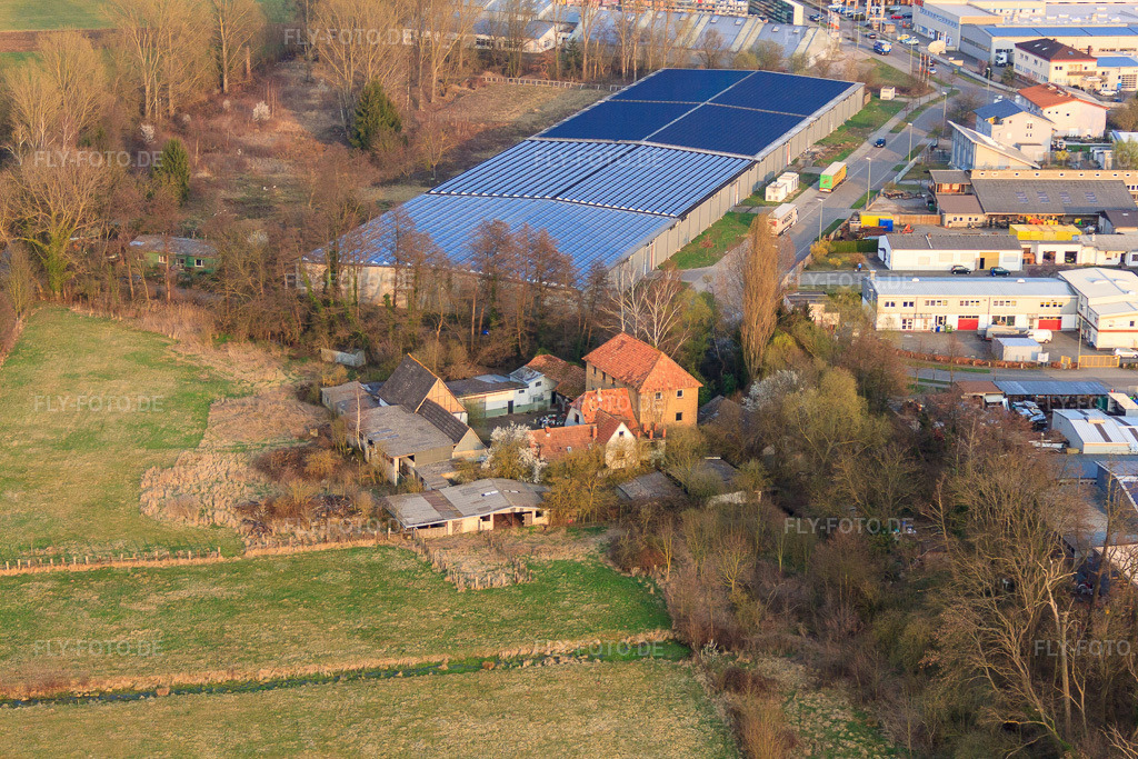 Luftbild: Barthelsmühle im Ortsteil Minderslachen in Kandel im Bundesland Rheinland-Pfalz in Deutschland. Foto: IMG_49131.jpg vom 24.03.2012 durch Werner Riehm/FLY-FOTO.de