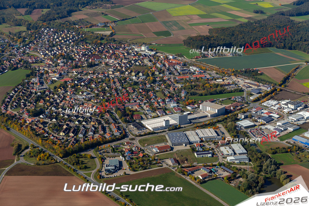 aktuelles Luftbild von  Heilsbronn - Luftaufnahme wurde 2019 von https://frankenair.de mittels Flugzeug (keine Drohne) erstellt.
