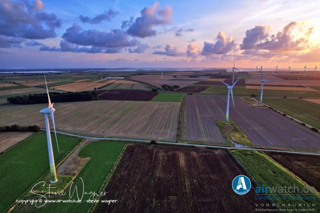 Windpark Breklumer-Koog | Luftbild, Windenergieanlagen, Enercon, Windpark Breklumer Koog