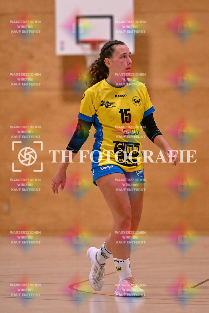 GER, SG Maulburg/Steinen - SV Allensbach 2, Frauen-Handball, Oberliga Suedbaden, 1. Spieltag, Saison 2024/2025, 28.09.2024 | Lea Scharpf (SV Allensbach 2, #15)GER, SG Maulburg/Steinen - SV Allensbach 2, Frauen-Handball, Oberliga Suedbaden, 1. Spieltag, Saison 2024/2025, 28.09.2024Foto: TH Fotografie/Thomas Hess